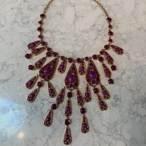 Kate Spade PURPLE Paisley Park Statement Bib Necklace - Never Worn
